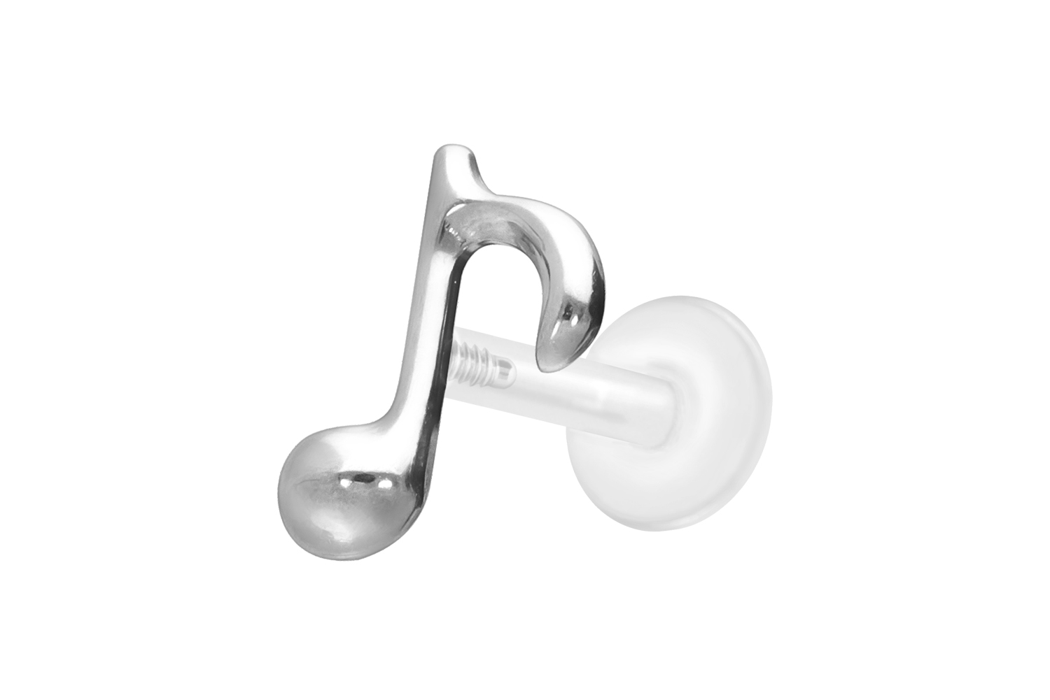 PTFE Labret Piercing mit Innengewinde + Titan-Aufsatz ACHTELNOTE